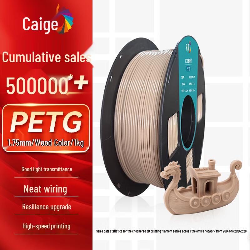 CaiGE 1.75мм PETG Филамент для 3D-принтера CN-вилка (адаптер в комплекте)