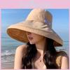 Summer Wide Brim Sunhat For Women Polyester Sun Protection Outdoor Beach Fashion Accessory