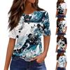 T Shirts For Women Round Neck Dressy Casual Blouses Printing Short Sleeve Summer Tops Loose Fit