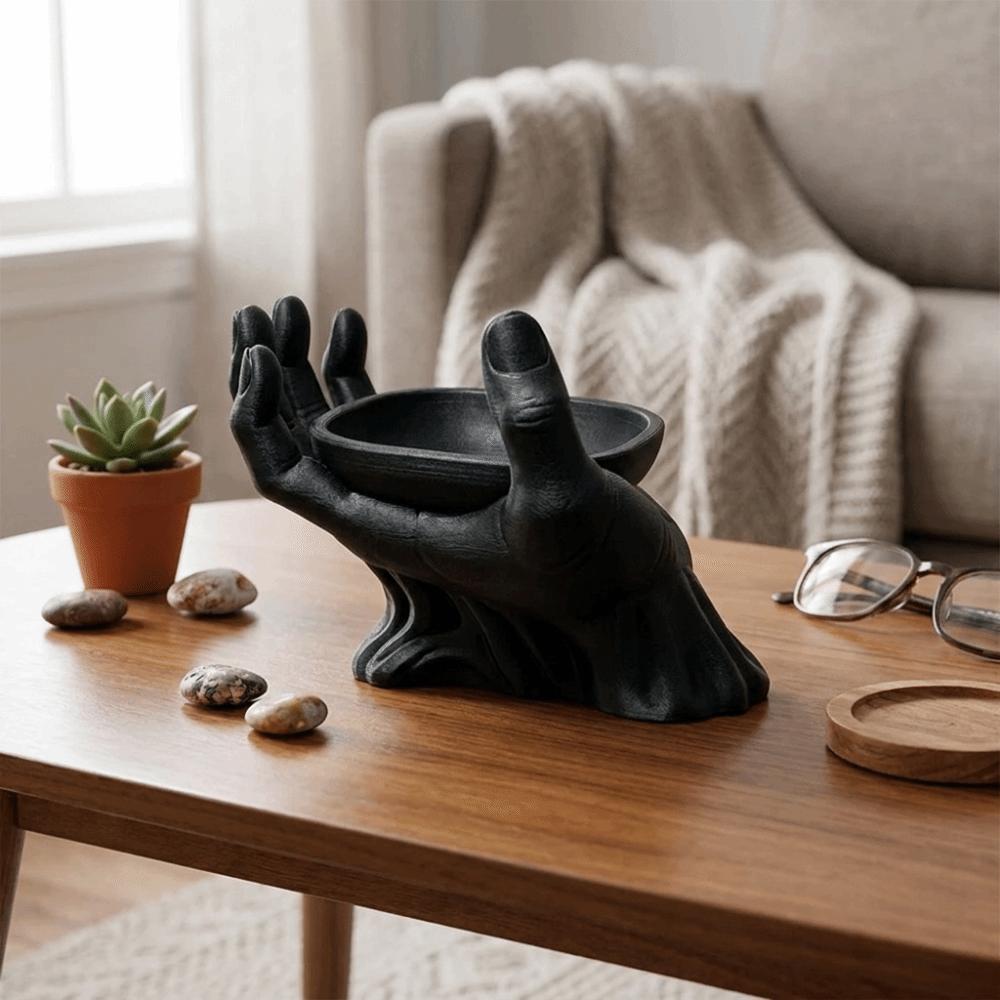Multi-purpose Palm Jewelry Storage Tray Open Palm Hand Sculpture Hand Shape Tray Living Room