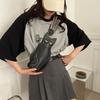 Cat Cute Lady Breast Bag 2025 Korean Version Ins Style Simple Printing Shoulder Messenger Bag Small Bag