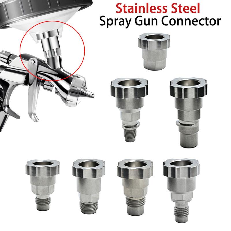 Stainless Steel Spray Gun Adapters Sprayer Connector Adapters Connector Cup Adapters for Various Types of Sprayers