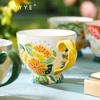 JOYYE Hand-painted Ceramic Flower Mug