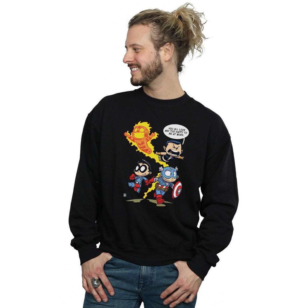 Marvel Comics Mens Avengers Invaders Cartoon Sweatshirt