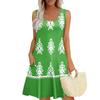 Women's Summer Casual U-shaped Tie Pocket Popular Floral Print Dress