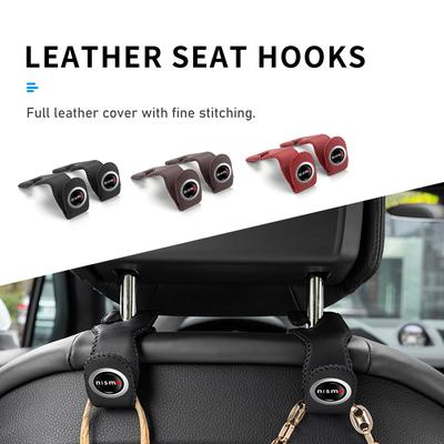 Car Seat Headrest Hook Leather Back Hanger Storage Holder For Nissan Navara Almera Sentra Rogue Pathfinder Sylphy Leaf SS11