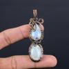 Moonstone 999 Copper Wire Wrapped Pendant, Handmade Gemstone Pendant, Gift For Mom Antique Jewelry