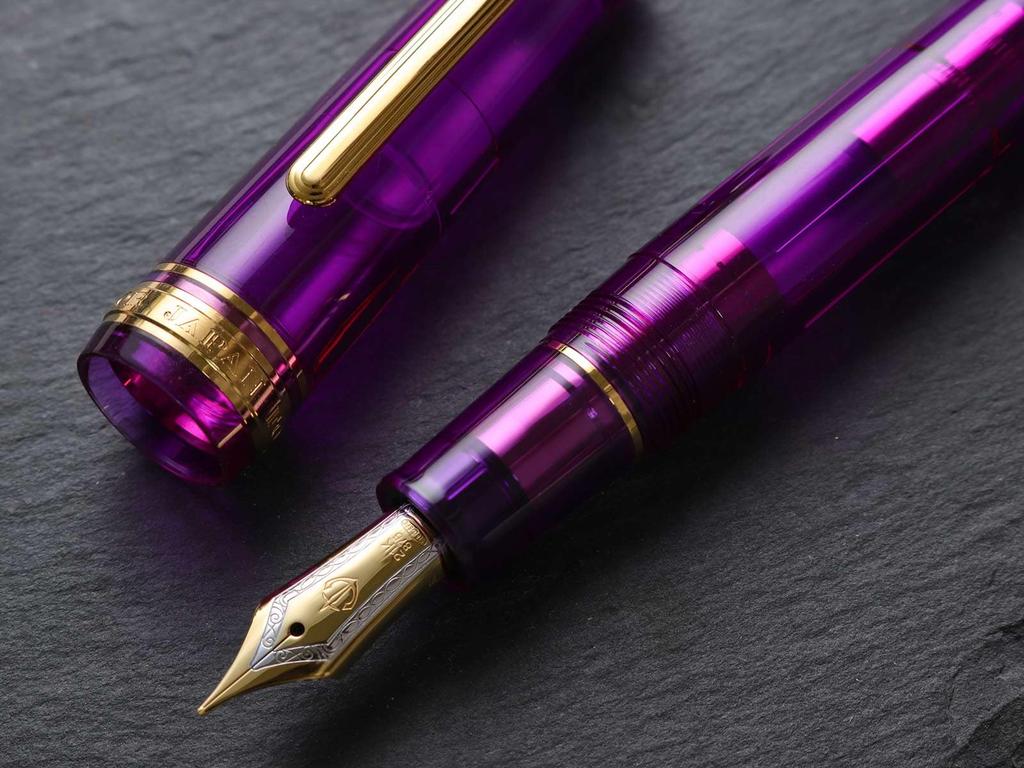 WANCHER Limited Edition SAILOR Original Professional Gear Transparent Lavender 21K Gold Fountain Pen Special Extra [WANCHER Edition] (EF Fine)