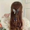 1PC Zinc Alloy Rhinestone Butterfly Hair Ornament, Elegant and Delicate Imitation Pearl Headdress, High-end Retro Hair Clip, Sui