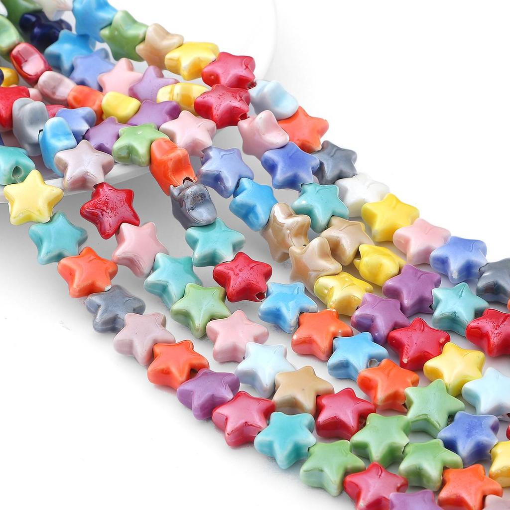 10 шт., 14 мм, выбор цвета, керамические бусины с пятиконечной звездой для изготовления ювелирных изделий, ожерелье, браслет, серьги «сделай сам»