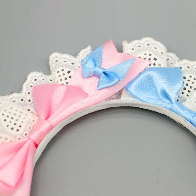 1 шт. головной убор повязка на голову Лолита косплей сетка бант оборки обруч для волос женские аксессуары для горничной