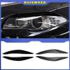 For BMW 5 Series F10 F11 2011 2012 2013 2014 2Pcs Eyelid Front Headlight Eyebrow Cover Eye Lid Trim Sticker Gloss Black ABS