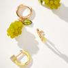 Niche Design Sense Color Zircon Fruit Earrings Stainless Steel Quality Assurance Color