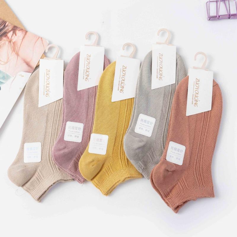 5 пар летних женских коротких носков-лодочек с низким верхом