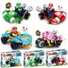 Супер Марио Брос Строительные Блоки Картинг Луиджи Боузер Принцесса Пич Йоши Тоад Фигурки Игрушки Машинка с Инерционным Механизмом Игра Кукла Подарки для Детей