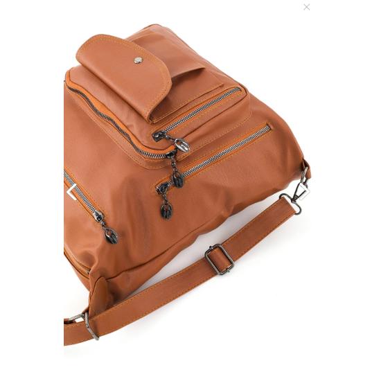 Женская кожаная сумка для мытья спины и рук коричневого цвета