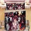 Набор постельного белья Demon Slayer Картонная упаковка Мягкое пододеяльное покрывало Постельное белье Для мальчиков Подростков Односпальный Двуспальный Размеры Мягкое постельное белье Домашний декор Аниме Теплое одеяло