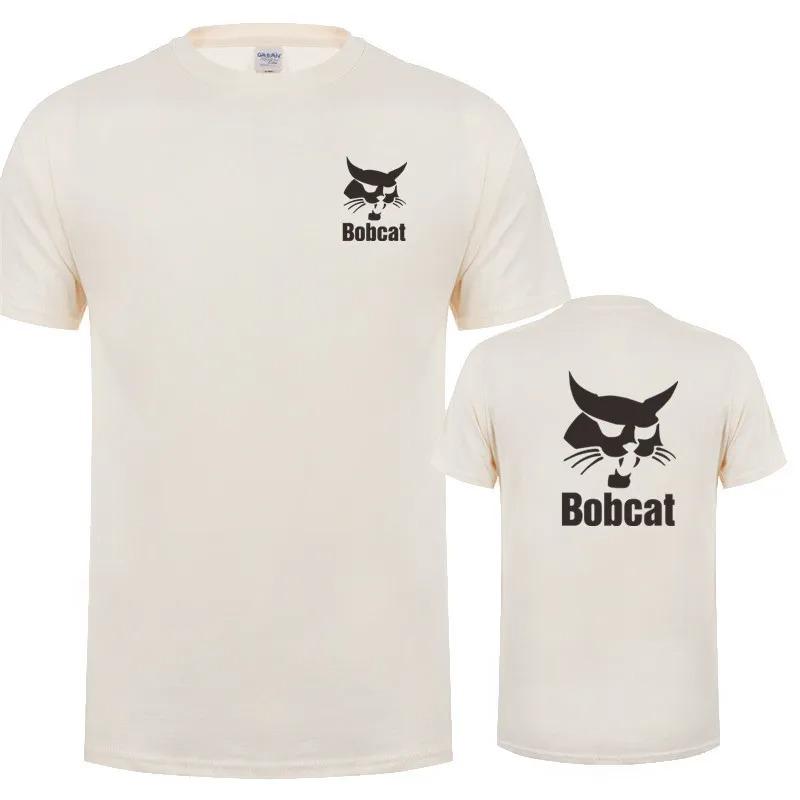 Футболка Bobcat, летняя мужская, с коротким рукавом, хлопковая, с логотипом Bobcat Heavy Equipment, удобные мужские топы с круглым вырезом