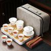 Business Bank Company Corporate Festival High-end Gift Set Suet Jade Porcelain Travel Tea Set
