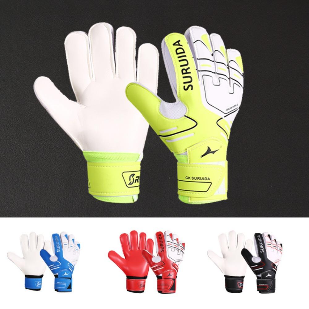 1 Pair Anti Slip Kids Football Goalie Gloves Thickened Game Goalkeeper Gloves Soccer