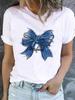 (Asian Size) O-neck Tee Clothing Butterfly Cute Lovely Top Short Sleeve T Shirt Casual Fashion Print Lady Female Women Graphic T-shirts