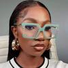 Vintage Big Frame Anti Blue Light Square Glasses Women Luxury Brand Designer Trendy Optical Frames Sexy Lady