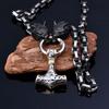 Персональный взрыв мужское ожерелье из нержавеющей стали в виде головы викинга-волка и молота Тора, ожерелье императора