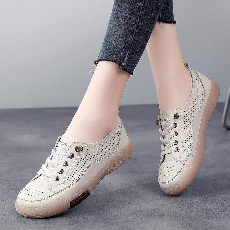 Genuine Leather Women's Shoes Luxury Casuall Shoes for Women Basketball Platform Shoes Summer Women Tenis Running Shoe