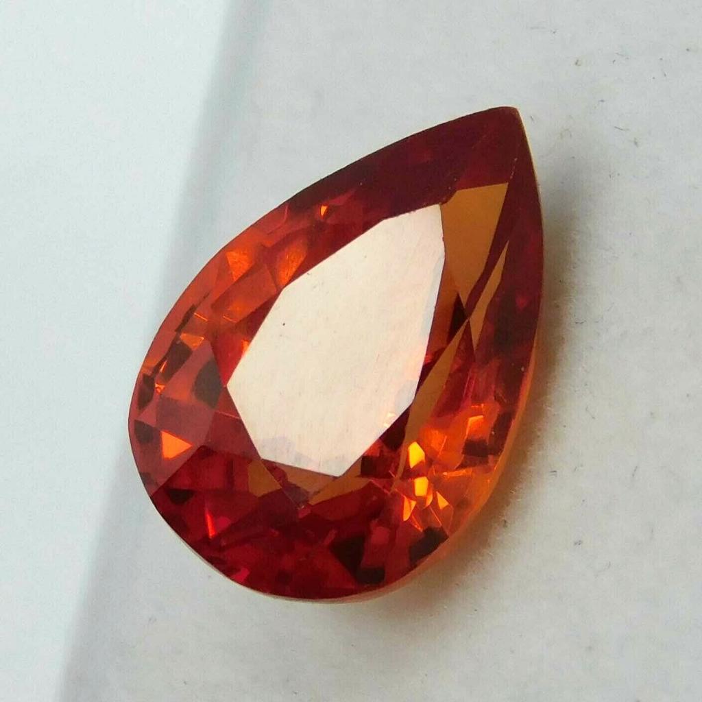 8.20 Ct Natural Ceylon SAPPHIRE Pear Shape Orange Color Loose Gemstone