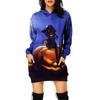 Women's  And Winter Hooded Sweatshirt Dress Halloween Print Dress
