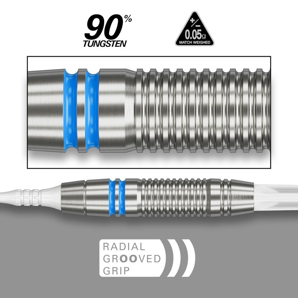 ДАРТСЫ TARGET COLOURS GEN-4 СИНИЕ 90% Вольфрам 20г 2BA Мягкий наконечник