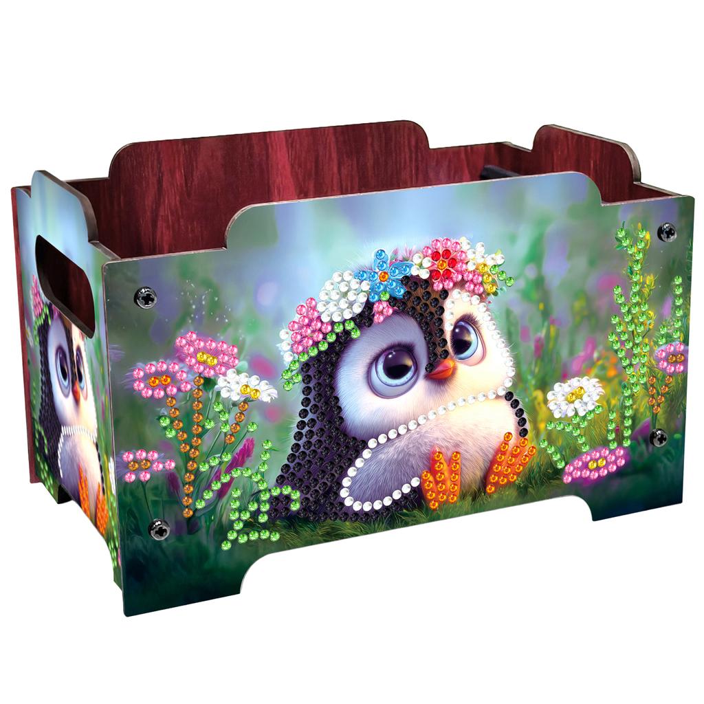 5D DIY Алмазная живопись Цветной узор Деревянный корпус Частичное сверление Стразы Декоративная коробка для хранения Хрустальная мозаика Контейнер для хранения