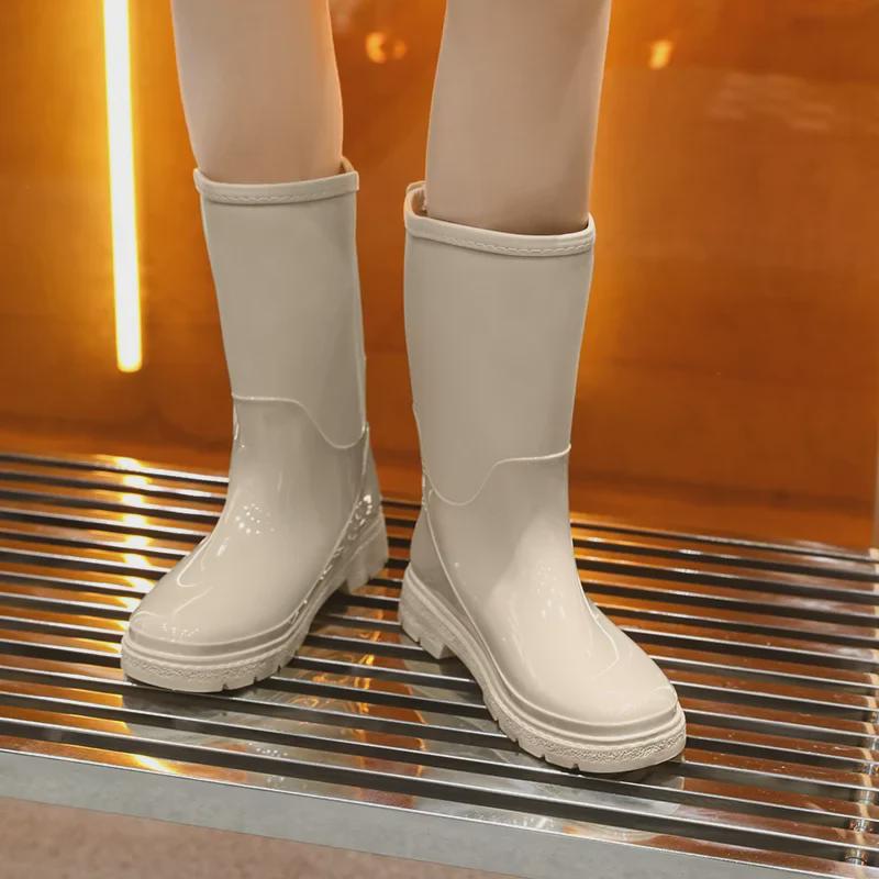 Женские водонепроницаемые высокие резиновые сапоги: Стильный, нескользящий, удобный, износостойкий — идеально подходит для кемпинга и использования на кухне.