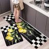 Luxury Creative Lemon Pattern Kitchen Mat Soft Thickened Kitchen Floor Mat Waterproof Non-slip Oil-proof Floor Mat Runner Rug