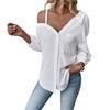 Spring and Summer Lapel, Three-quarter Sleeve, Off-the-shoulder Cardigan, Single-breasted Casual Shirt