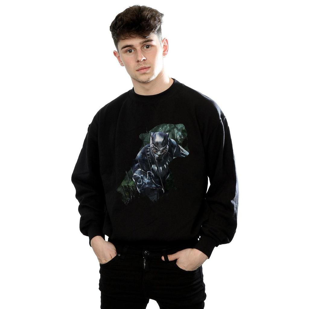 Marvel Mens Black Panther Wild Silhouette Sweatshirt