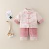 Winter Velvet Hanfu Tang Suit: Two-Piece Chinese New Year's Outfit for Baby Girls (1 Year Old)