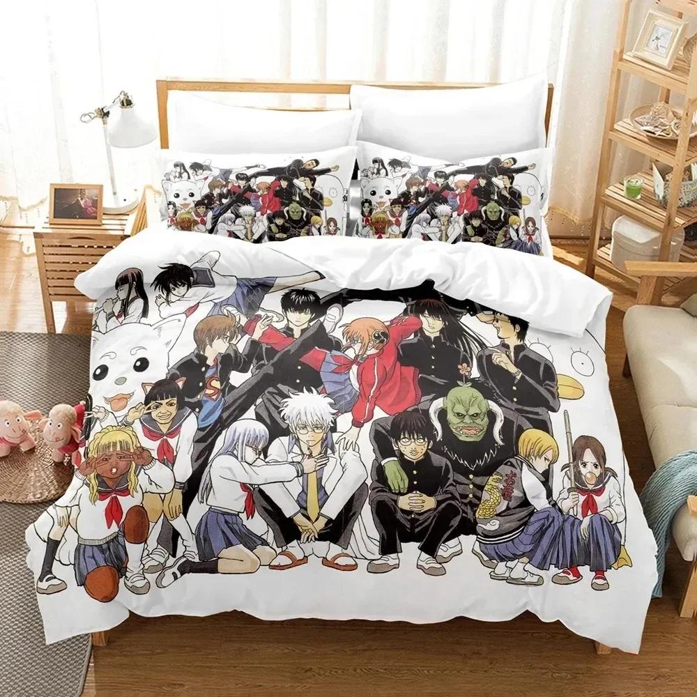 Аниме GINTAMA Gintoki Комплект постельного белья для мальчиков и девочек Twin Queen Size Пододеяльник Наволочка Кровать Дети Взрослый Домашний Текстиль Текстиль