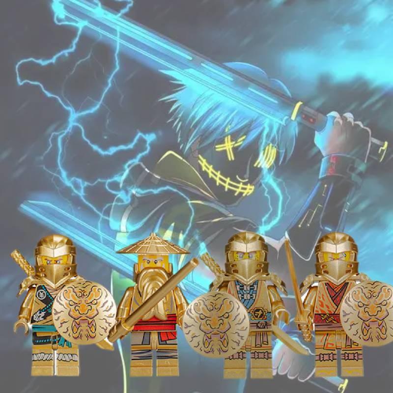 Мини-фигурка в стиле ниндзя, игрушка, набор строительных блоков, игрушка с аксессуарами для оружия