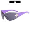 Oversized Rimless Goggle Punk Wrap Around Y2K Sunglasses for Women Men Shades Sports Sun Glasses