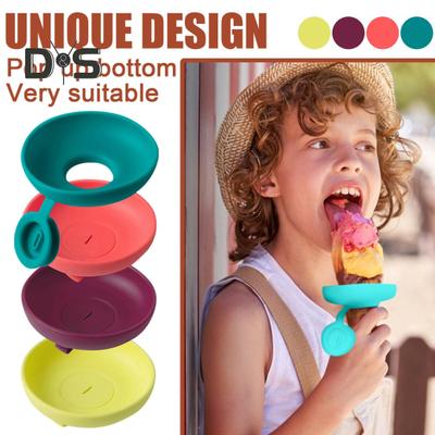 4 шт. детские держатели для мороженого с каплеуловителем подставка для мороженого с двойным функциональным дизайном легко моющийся силиконовый держатель для лета и дней рождения
