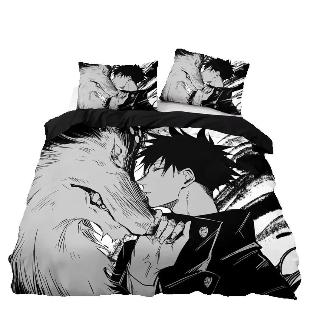 Japan Famous Anime Duvet Cover Sets,Jujutsu Kaisen Bedding Set,Satoru Gojo Quilt Cover and Pillowcases Single/Double/Queen/King