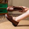 One-pedal Mother Shoes Middle-aged and Elderly Comfortable Soft-soled Leather Elderly Shoes Cow Tendon Sole Non-slip Flat Heel Spring and Autumn Sin