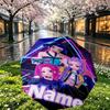 Custom Name Personalized KPop Demon Hunters Print Umbrella, Auto Open Close, 8‑Rib Sturdy Frame, Commute Camping Hiking Use, Birthday Gift