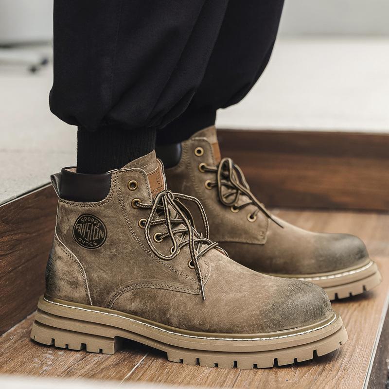 Ботинки из ревеня мужские 2024 Мартин британский стиль высокий верх не гнилая подошва летние дышащие весенне-осенние мужские туфли 2345-P