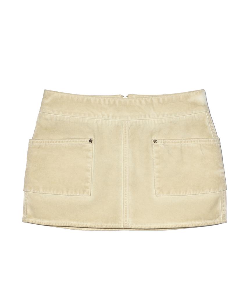Yuhee Cotton Pocket Mini Skirts Beige