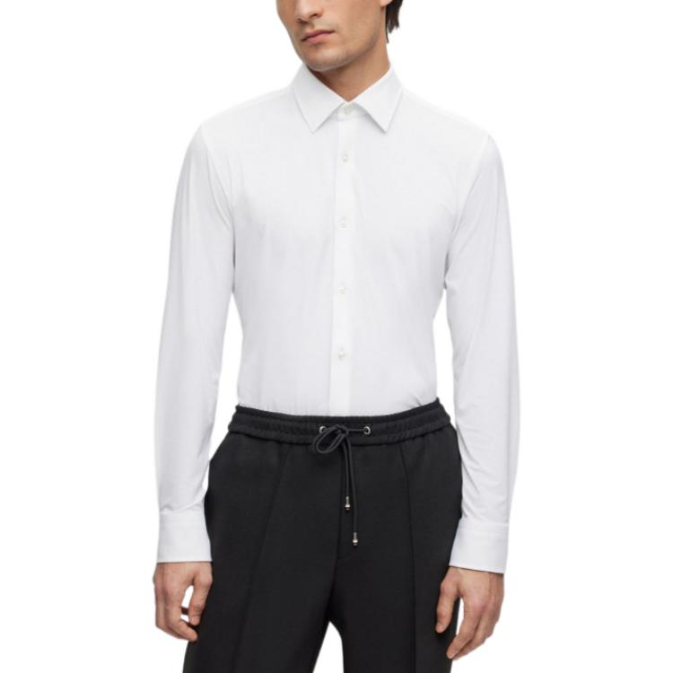 Рубашка с длинным рукавом из эластичного джерси BOSS HUGO BOSS 50490393-100