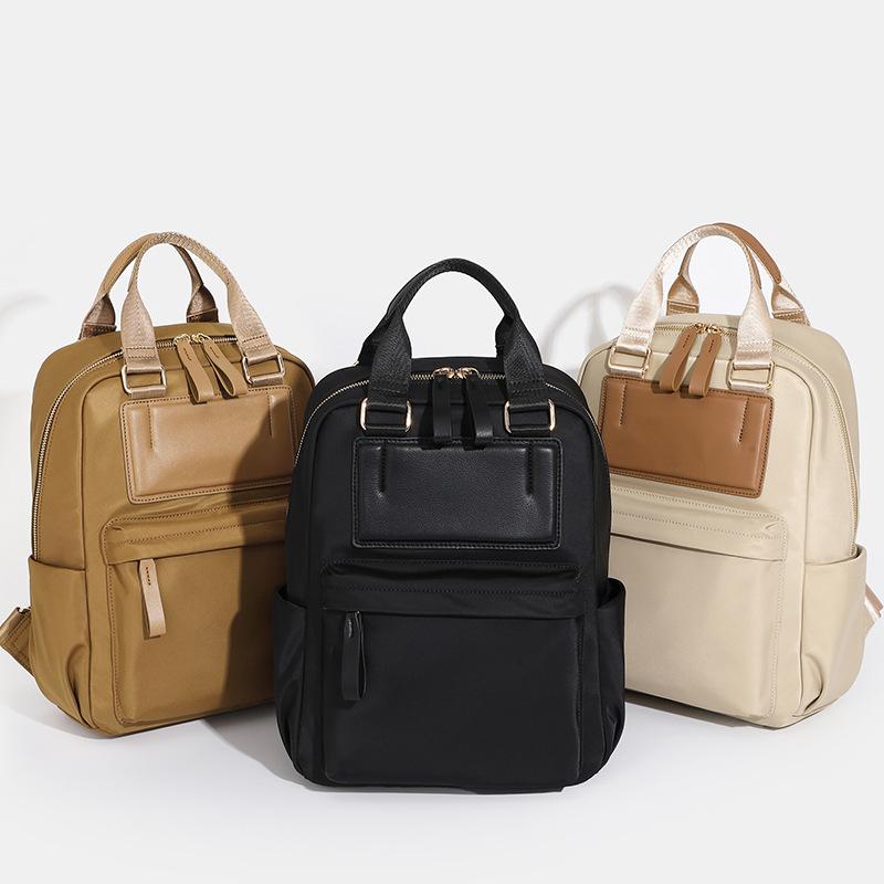 High-grade Oxford Bag with Leather Fashion Large Capacity Daily Backpack All Casual School Bag