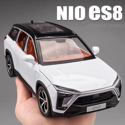 1:24 Сплав NIO ES8 Миниатюрные Модели Игрушечных Машин Металлический Литой Оттягивающийся Звук Свет 6 Открывающихся Дверей Игрушки Транспортные Средства Детские Подарки