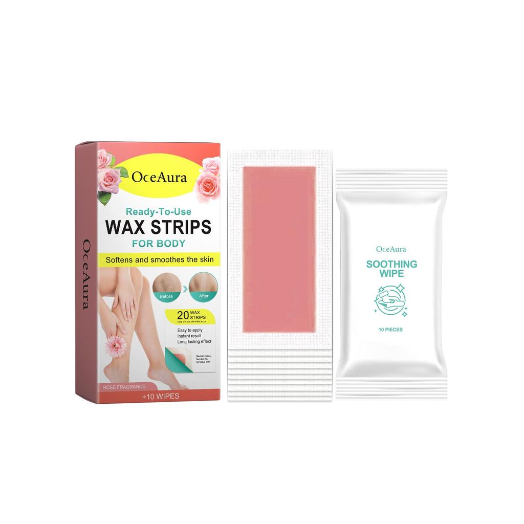 20 восковых полосок для удаления волос для летней депиляции, двухсторонняя бумага с холодным воском для ног, тела, лица, полезная 3 мл
